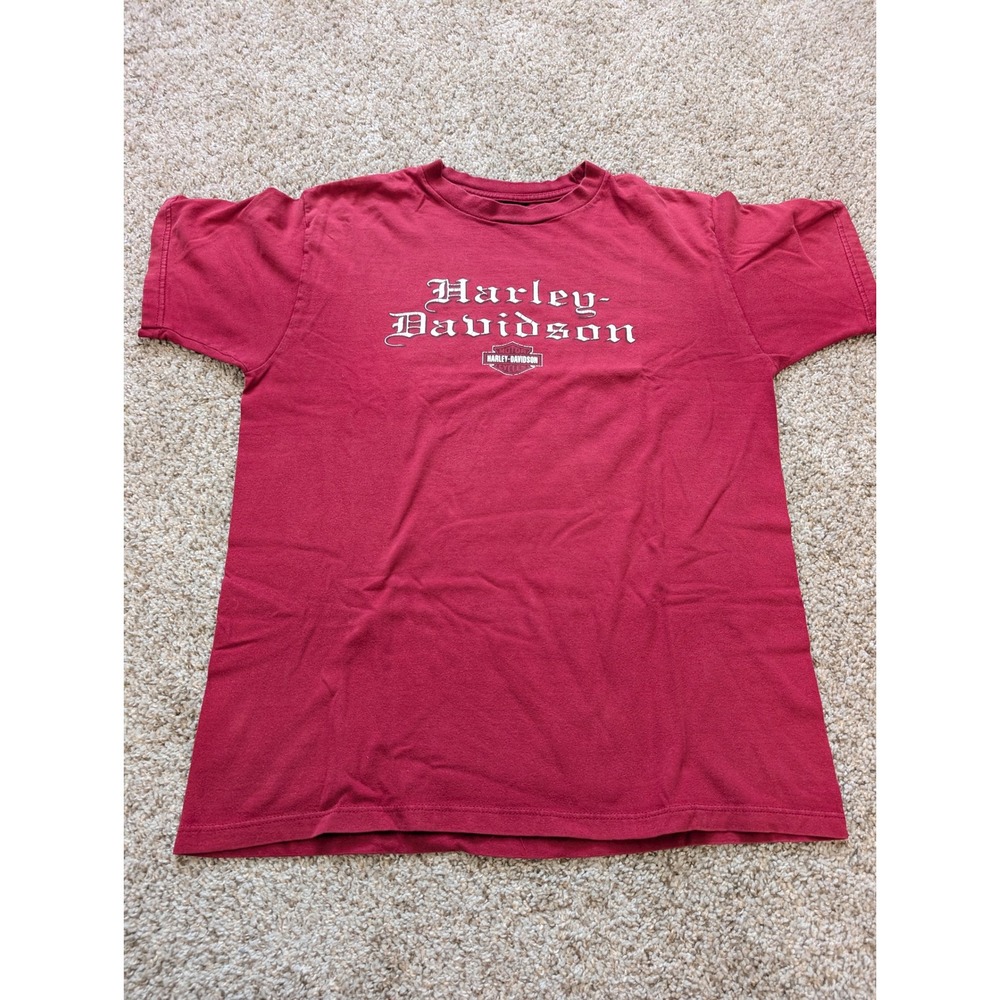 Vintage 2001 Harley Davidson Ocean City MD T-Shirt Red Biker Gothic Logo XL